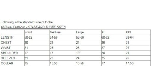 sizechart Dukancha