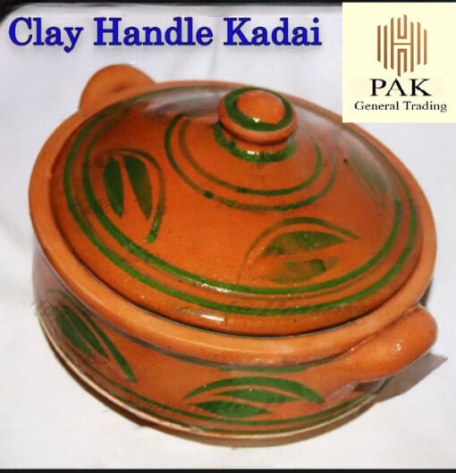 Clay handle kadai 2 logo Dukancha