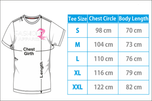 T shirt size charts Dukancha