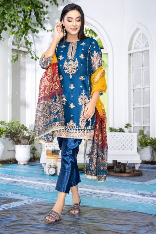 Artistic Blue Bridal dress-ketifa brand