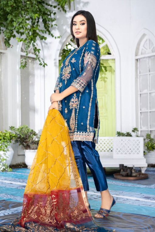 Artistic Blue Bridal dress-ketifa brand