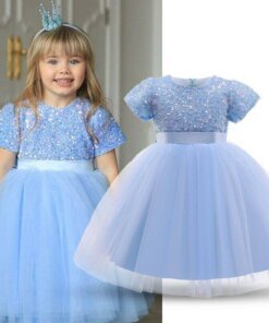 Kids and Toodler Dress in sky blue Color