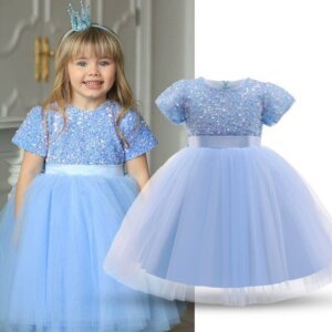 Kids and Toodler Dress in sky blue Color